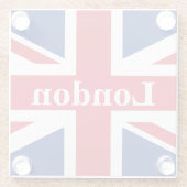 Union Jack London ~ British Flag Glazen Onderzetter (Achterkant)