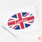 Union Jack London ~ British Flag Ovale Sticker (Envelop)