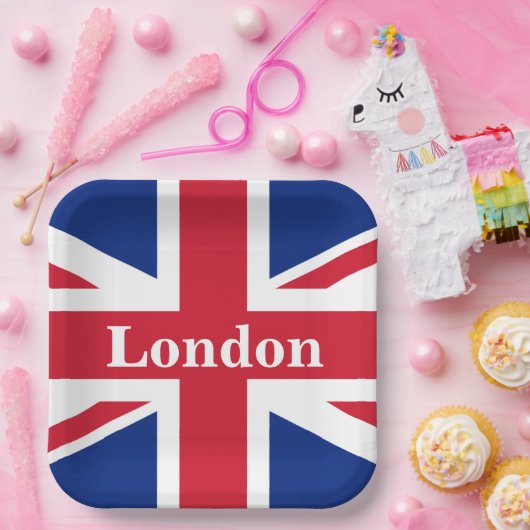 Union Jack London ~ British Flag Papieren Bordje (Feest)