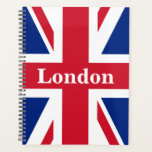 Union Jack London ~ British Flag Planner<br><div class="desc">Vlag van het Verenigd Koninkrijk van Groot-Brittannië en Noord-Ierland met de Londense tekst. Het verlof zoals is,  past tekst aan,  of maakt leeg.</div>