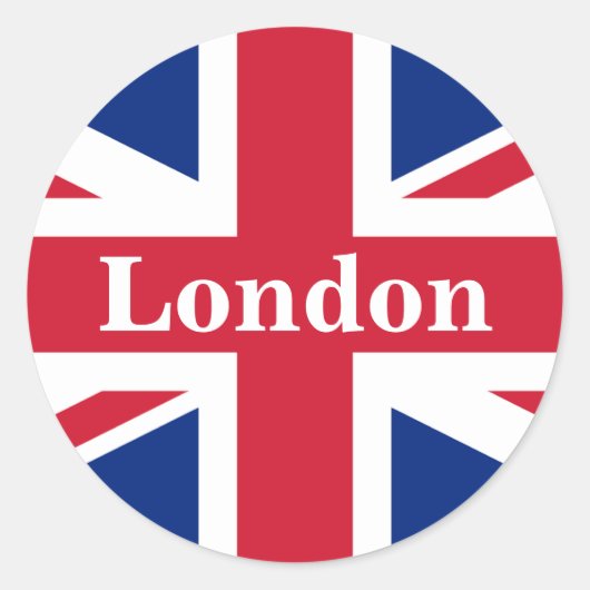 Union Jack London ~ British Flag Ronde Sticker (Voorkant)