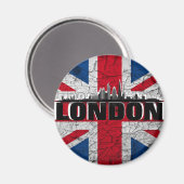 Union Jack & London Skyline Kühlschrankmagnet Magneet (Voorkant / Achterkant)