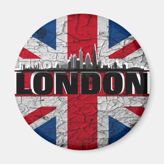 Union Jack & London Skyline Kühlschrankmagnet Magneet (Voorkant)