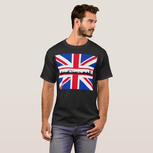 Union Jack London Skyline T-shirt (Voorkant volledig)