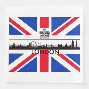 Union Jack London Skyline Theme Paper Paper Napkin Servet