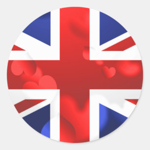 Union Jack Love Ronde Sticker