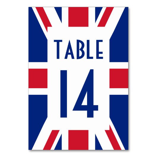 Union Jack met blauwe nummer Kaart (Achterkant)