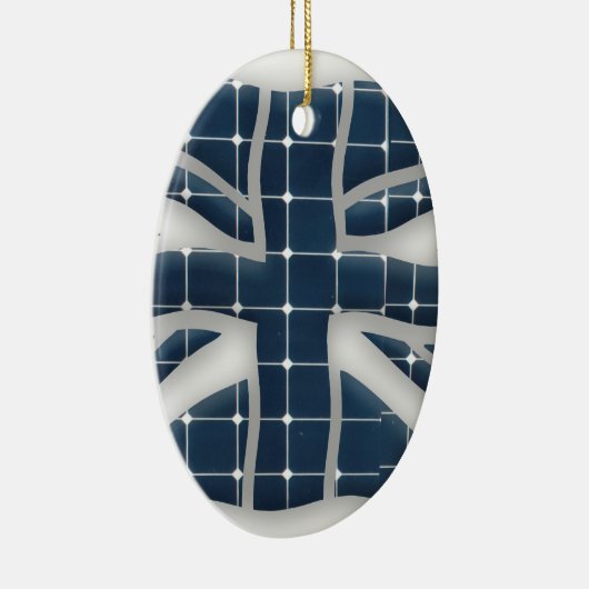 Union Jack met fotovoltaïsche zonnepanelen. Keramisch Ornament (Rechts)