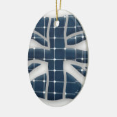 Union Jack met fotovoltaïsche zonnepanelen. Keramisch Ornament (Links)