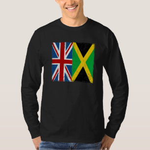 Union Jack met Jamaicaanse vlag & Brits-Caribisch  T-shirt
