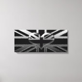 Union Jack Modern Zwart en Zilver Canvas Print (Voorkant)