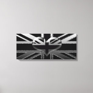 Union Jack Modern Zwart en Zilver Canvas Print