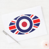 Union Jack Mods England Target Ovale Sticker (Envelop)