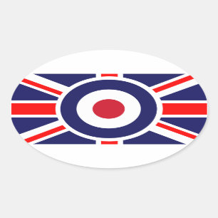 Union Jack Mods England Target Ovale Sticker