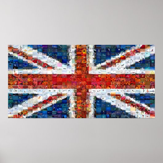 Union Jack Montage - Standaard Poster (Voorkant)