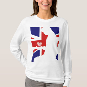 Union Jack Moslimvrouwen die met een hart bidden T-shirt