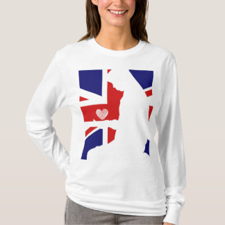Union Jack Moslimvrouwen die met een hart bidden T-shirt