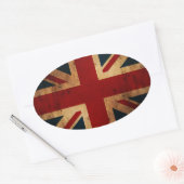 Union Jack (, noodlijdende look) Ovale Sticker (Envelop)