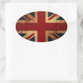 Union Jack (, noodlijdende look) Ovale Sticker (Tas)