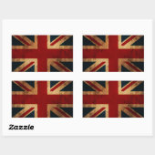 Union Jack (, noodlijdende look) Rechthoekige Sticker (Vel)