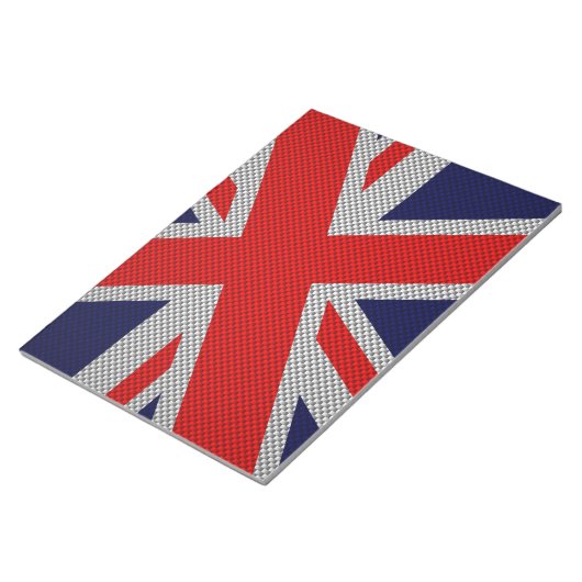 Union Jack op koolstofvezel stijlprint Notitieblok (Schuin)