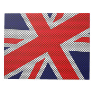 Union Jack op koolstofvezel stijlprint Notitieblok