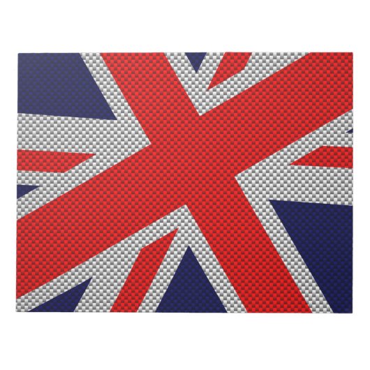 Union Jack op koolstofvezel stijlprint Notitieblok (Voorkant)