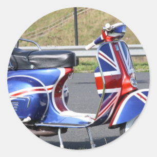 Union Jack op scooterstickers Ronde Sticker