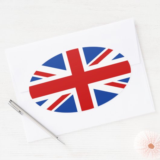 Union Jack Oval Sticker (Envelop)
