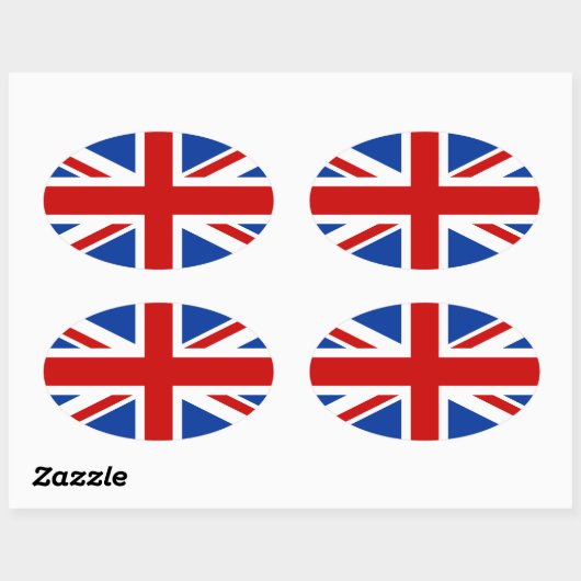 Union Jack Oval Sticker (Vel)