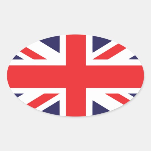 Union Jack Ovale Sticker (Voorkant)