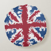 Union Jack Painted UK Art Rond Kussen (Achterkant)