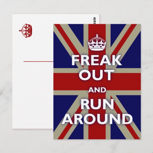 Union Jack Parody Briefkaart (Voorkant / Achterkant)