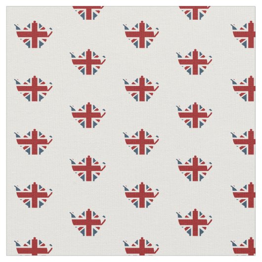 Union Jack Patriotic English Tea Kettle Stof (Close Up)