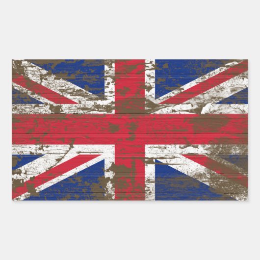 Union Jack Rechthoekige Sticker (Voorkant)