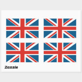 Union Jack Rechthoekige Sticker (Vel)