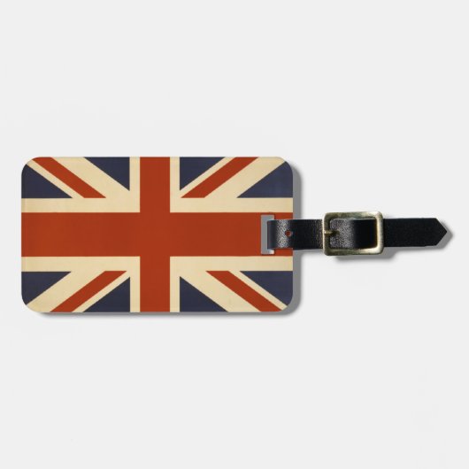 Union Jack Retro Bagagelabel (Voorkant horizontaal)