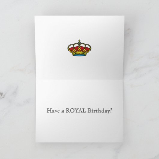 Union Jack Royal Crown Londen Verjaardag Kaart (Binnen)