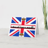 Union Jack Royal Crown Londen Verjaardag Kaart (Voorkant)