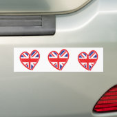 Union Jack Royal Heart Bumpersticker (Op auto)