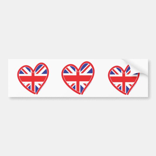 Union Jack Royal Heart Bumpersticker (Voorkant)