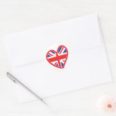 Union Jack Royal Heart Ronde Sticker (Envelop)