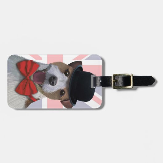 Union Jack Russell Bagagelabel (Voorkant horizontaal)