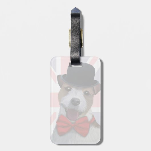 Union Jack Russell Bagagelabel (Achterkant verticaal)