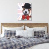 Union Jack Russell Canvas Afdruk (Insitu (Slaapkamer))
