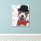 Union Jack Russell Canvas Afdruk (Insitu (Houten vloer))