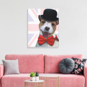 Union Jack Russell Canvas Afdruk (Insitu (Woonkamer))