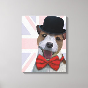 Union Jack Russell Canvas Afdruk