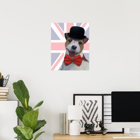 Union Jack Russell Poster (Thuiskantoor)