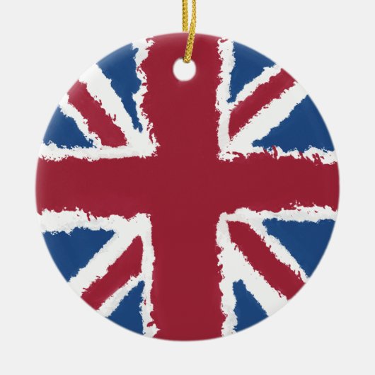 Union Jack schilderde kunstwerk van Heva Weva Keramisch Ornament (Voorkant)